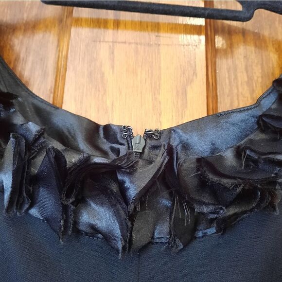 Badgley Mischka Collection Ruffle Neck Dress Sleeveless Black - Picture 8 of 15